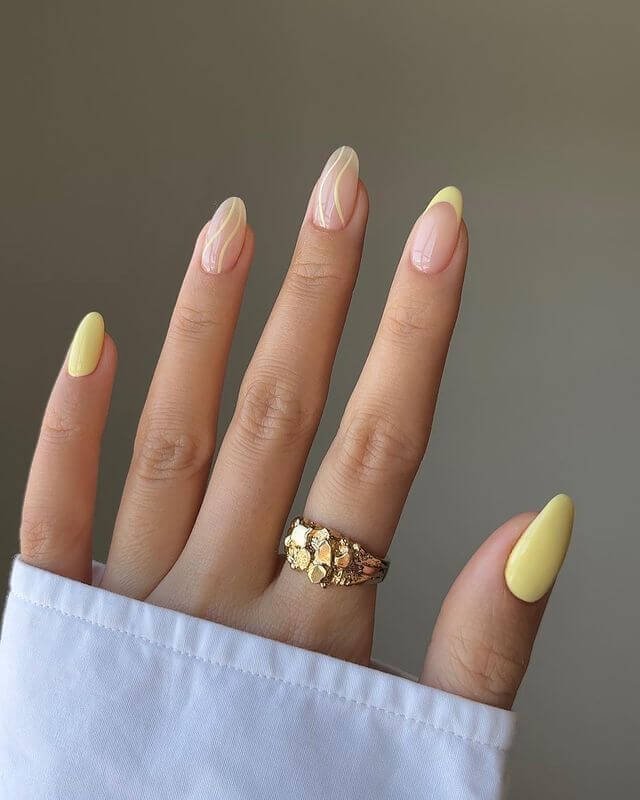 uñas amarillo neón